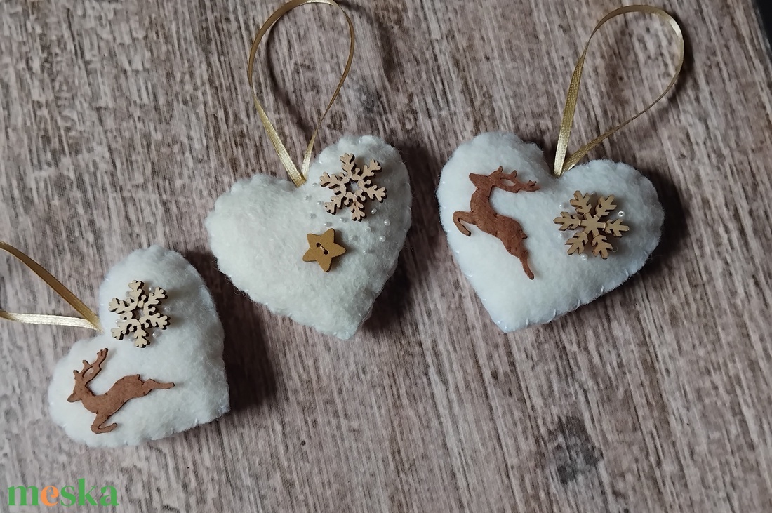 Szarvasos karácsonyfadísz szett - karácsony - karácsonyi lakásdekoráció - karácsonyfadíszek - Meska.hu