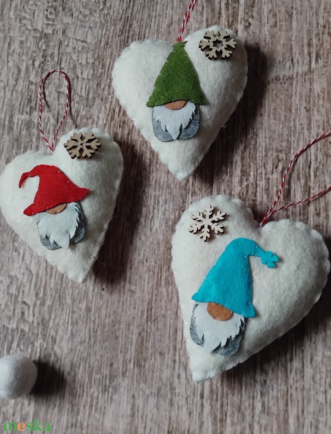 Téli manók karácsonyfadísz szett - karácsony - karácsonyi lakásdekoráció - karácsonyfadíszek - Meska.hu