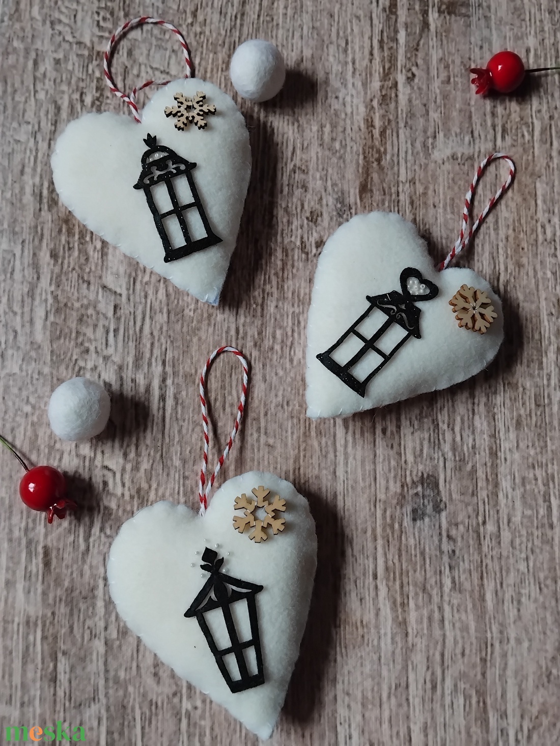 Lámpások karácsonyfadísz szett - karácsony - karácsonyi lakásdekoráció - karácsonyfadíszek - Meska.hu