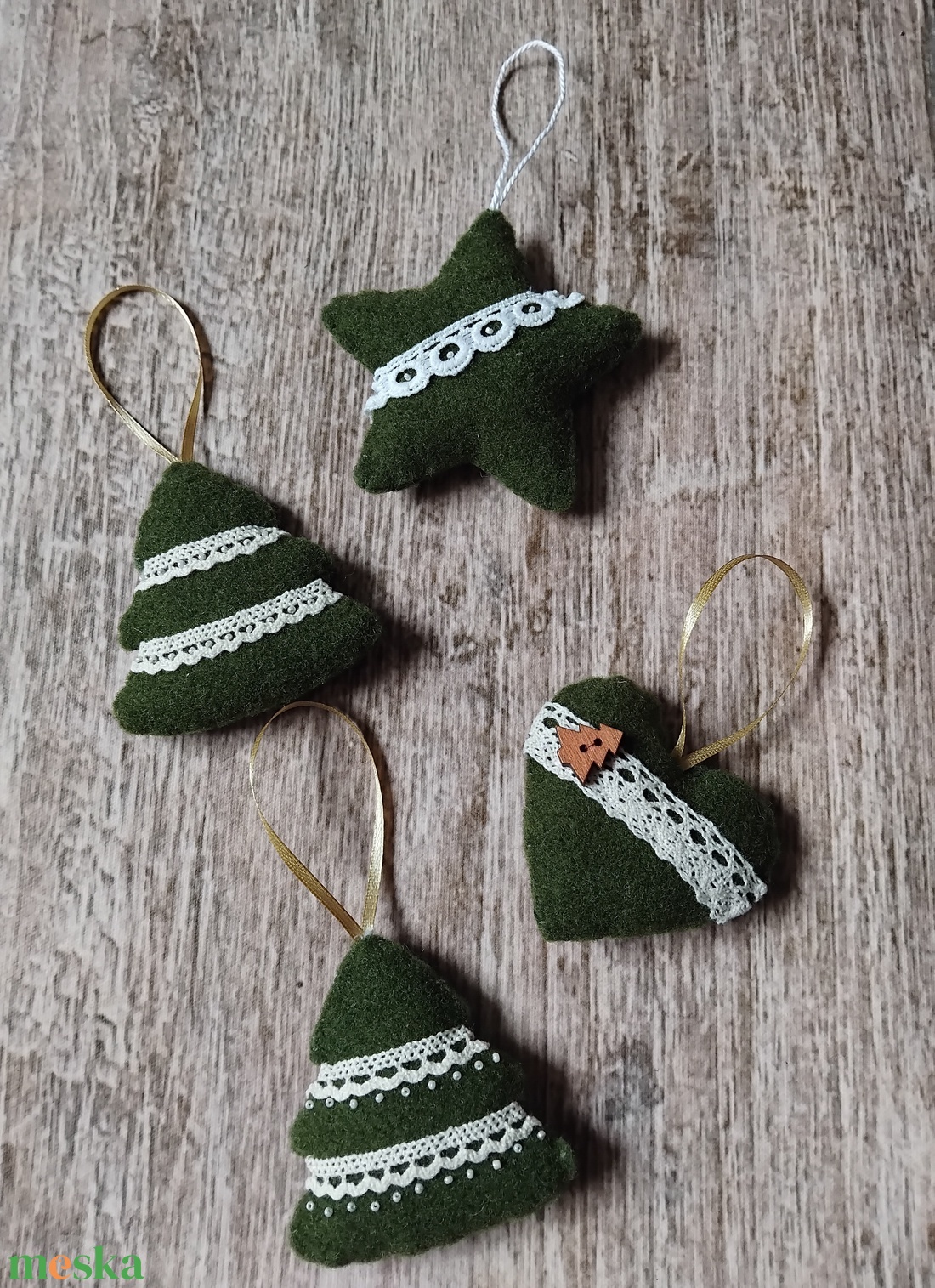 Fenyőerdő karácsonyfadísz szett - karácsony - karácsonyi lakásdekoráció - karácsonyfadíszek - Meska.hu