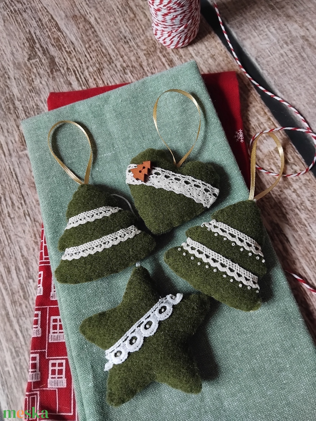 Fenyőerdő karácsonyfadísz szett - karácsony - karácsonyi lakásdekoráció - karácsonyfadíszek - Meska.hu