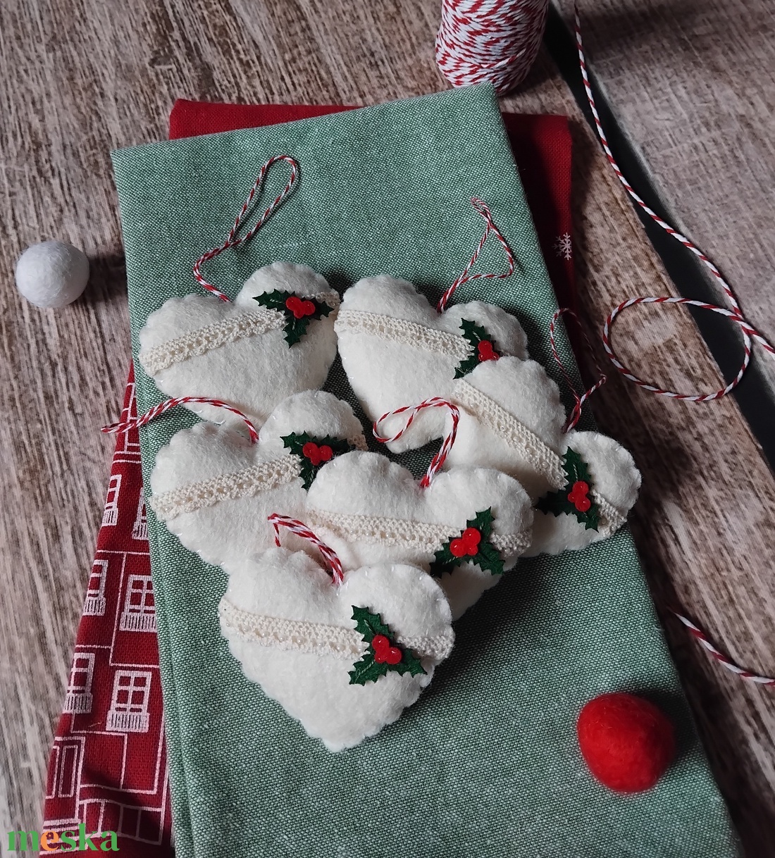 Magyal karácsonyfadísz szett - karácsony - karácsonyi lakásdekoráció - karácsonyfadíszek - Meska.hu