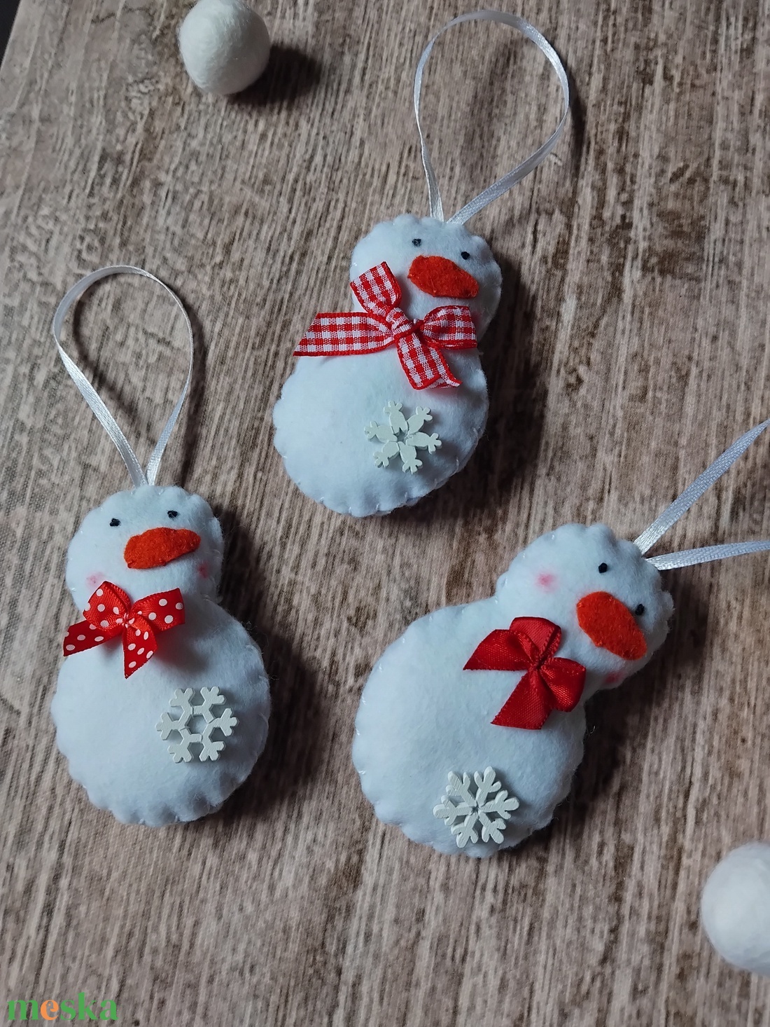 Hóemberkék karácsonyfadísz szett - karácsony - karácsonyi lakásdekoráció - karácsonyfadíszek - Meska.hu