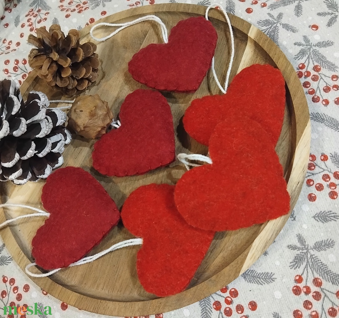 Bordó-piros karácsonyfadísz szett - karácsony - karácsonyi lakásdekoráció - karácsonyfadíszek - Meska.hu