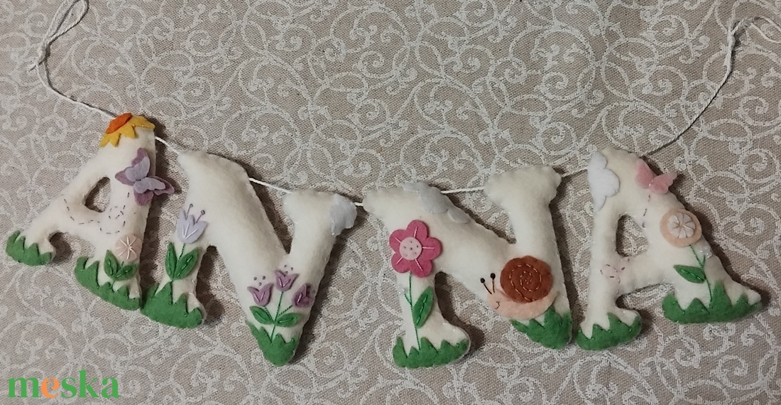 ANNA filc felirat - baba - mama - babaszoba dekoráció - baba névtábla - Meska.hu