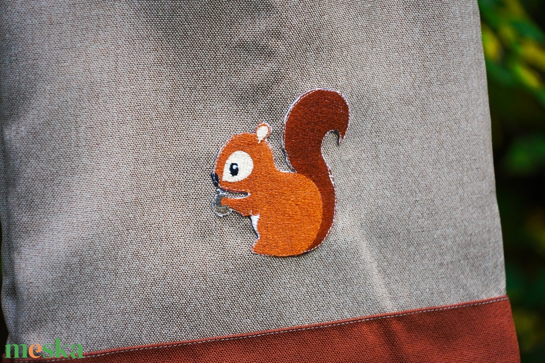 Mókusos vászontáska, bevásárló táska, szatyor - táska & tok - bevásárlás & shopper táska - shopper, textiltáska, szatyor - Meska.hu