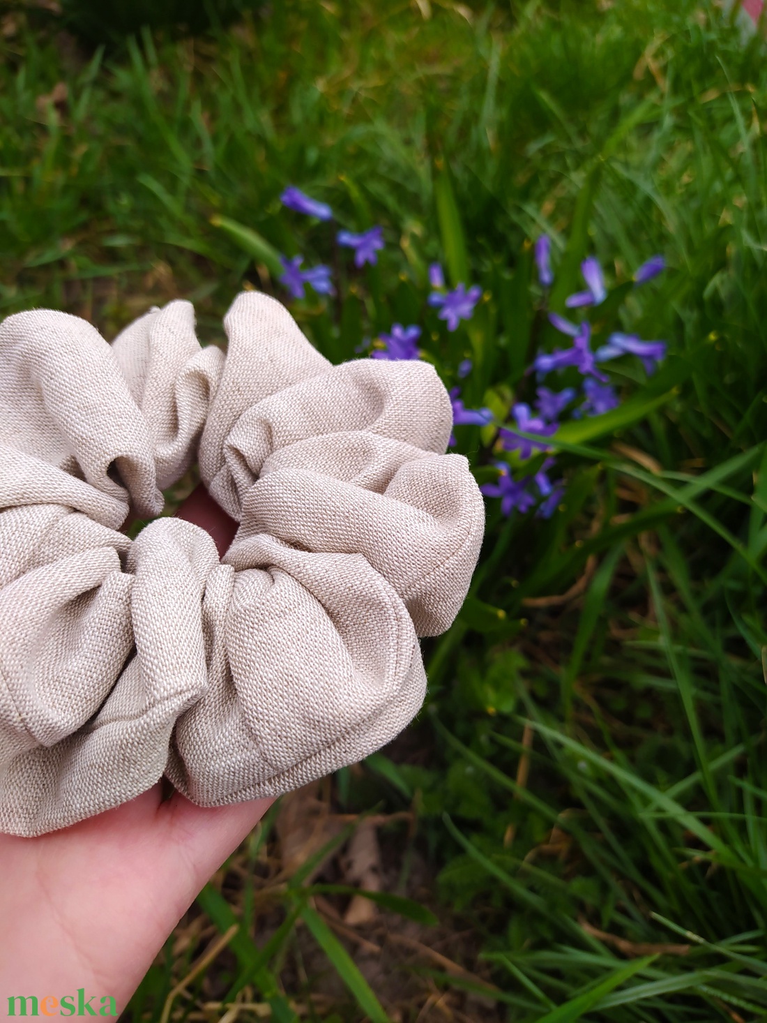 Lenvászon hajgumi, normál méret - ruha & divat - hajdísz & hajcsat - hajgumi - Meska.hu