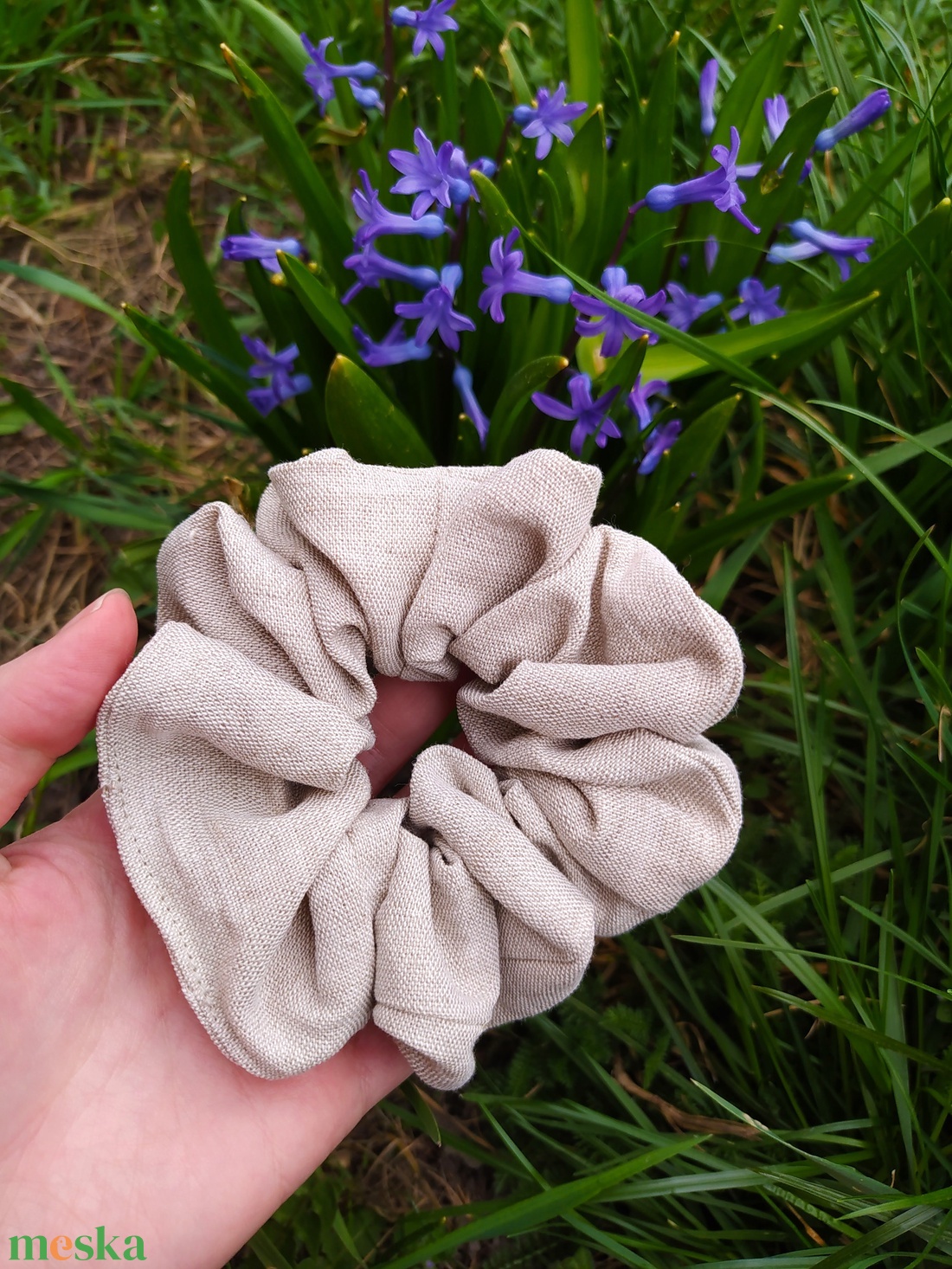 Lenvászon hajgumi, normál méret - ruha & divat - hajdísz & hajcsat - hajgumi - Meska.hu