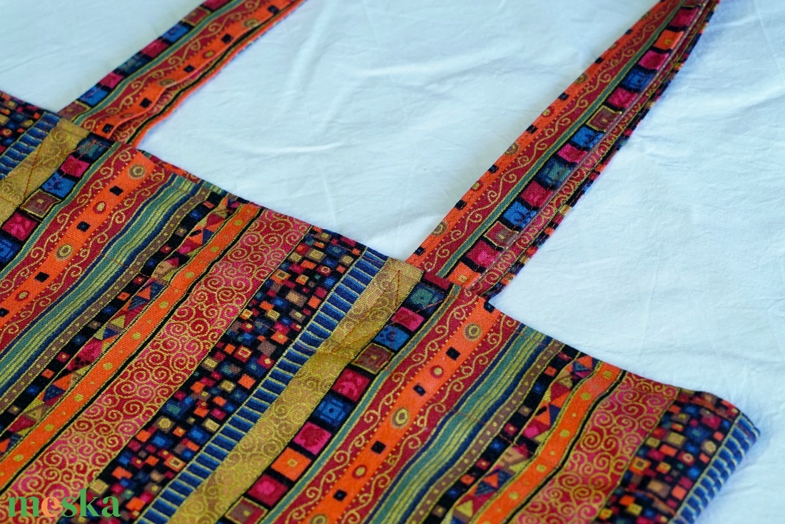 Piros mintás vászontáska / bevásárlótáska / szatyor / pamut válltáska / pakolós táska - táska & tok - bevásárlás & shopper táska - shopper, textiltáska, szatyor - Meska.hu