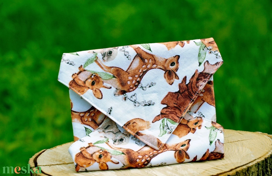 Újraszalvéta / mosható szendvics csomagoló / őzikés - táska & tok - uzsonna- & ebéd tartó - szendvics csomagoló - Meska.hu