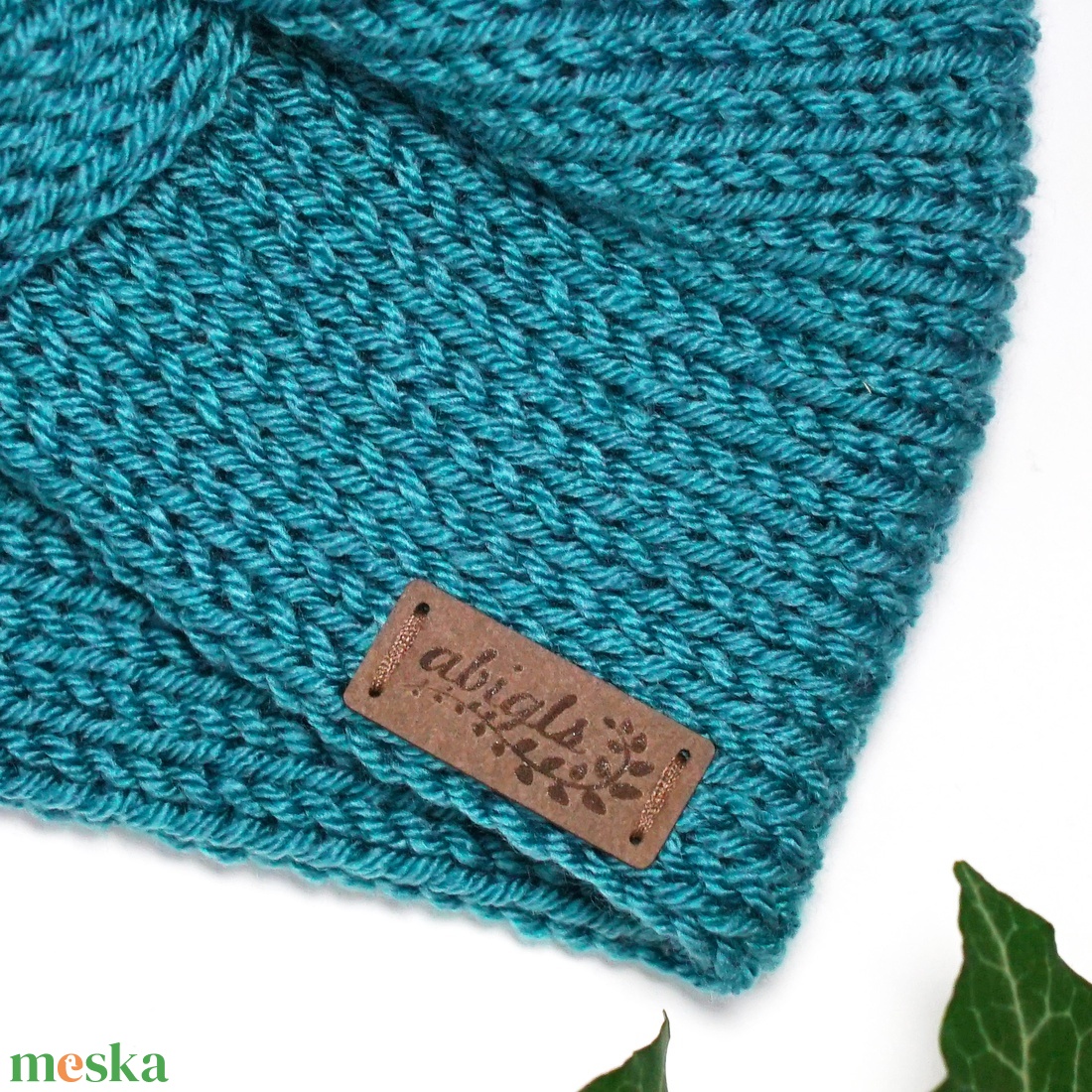 Kék kötött fülpánt / csavart fülmelegítő / fülvédő - ruha & divat - sál, sapka, kendő - fejpánt - Meska.hu