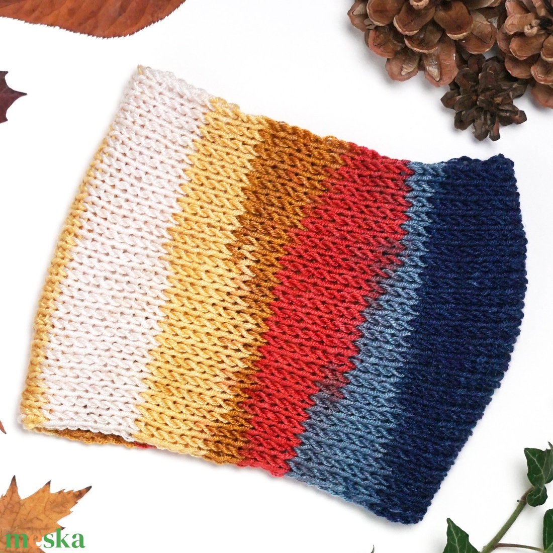 Színátmenetes kötött fülpánt / csavart fülmelegítő / fülvédő - ruha & divat - sál, sapka, kendő - fejpánt - Meska.hu