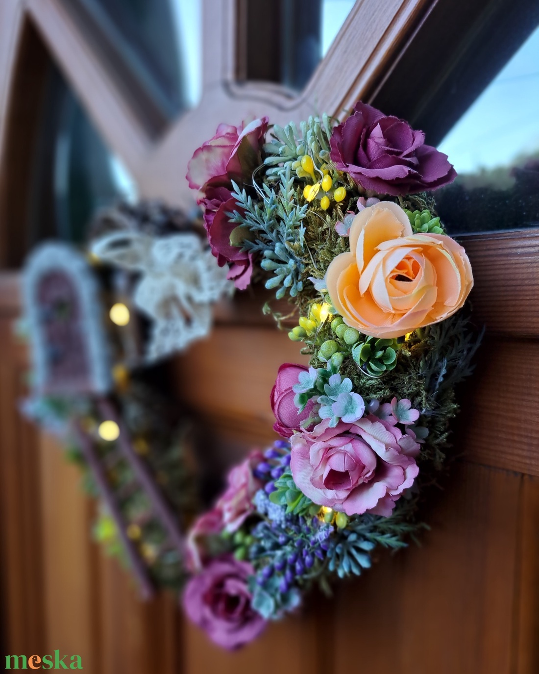 Szív alakú világító kopogtató - otthon & életmód - dekoráció - ajtó- és ablak dekoráció - ajtódísz & kopogtató - Meska.hu