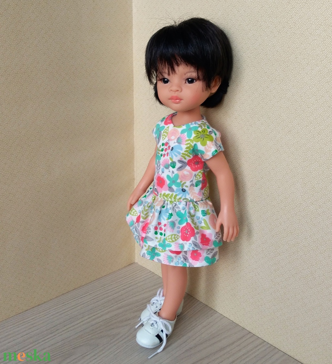 Paola Reina fodros aljú ruha  - játék & sport - baba & babaház - játékbaba, babakellék - Meska.hu