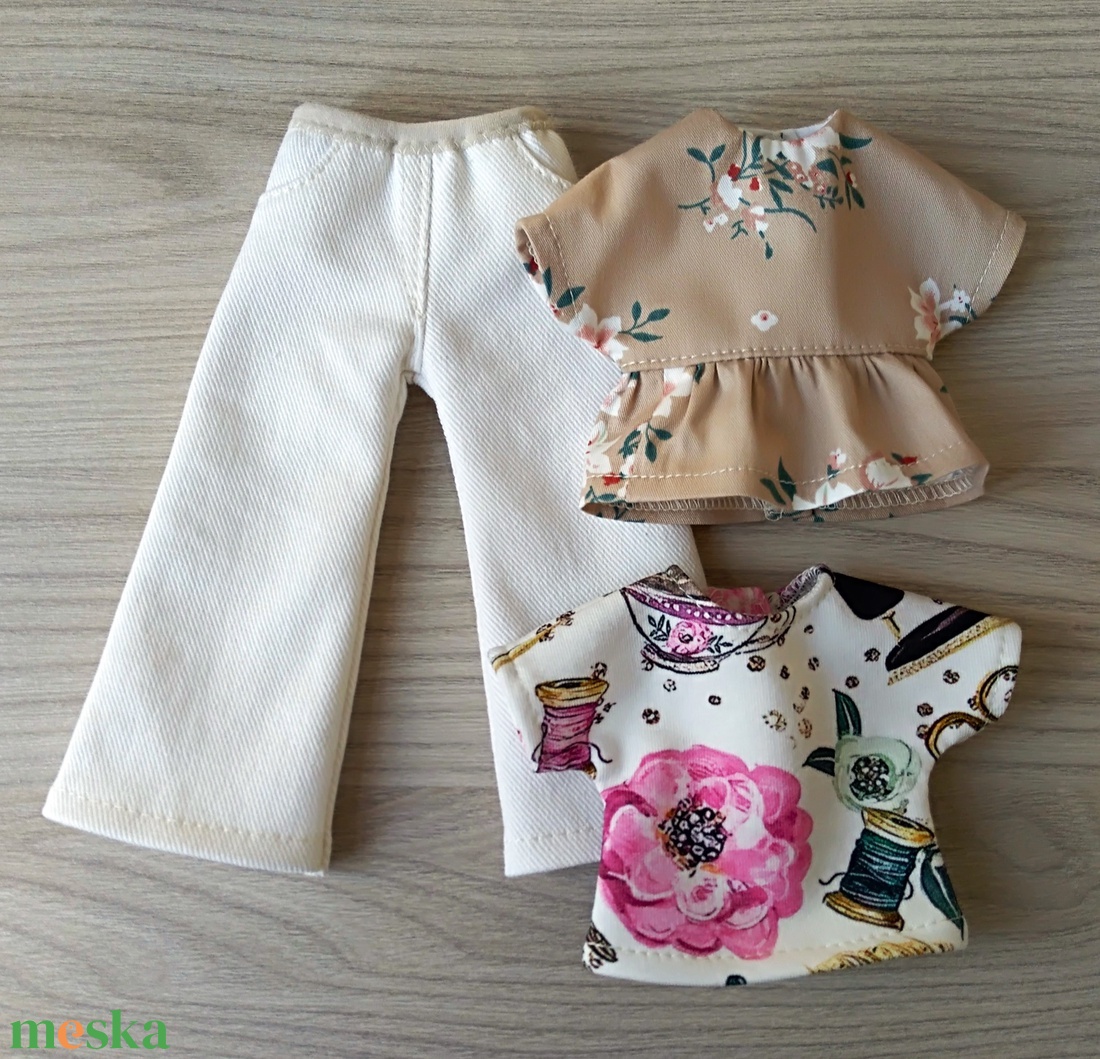 Bő szárú nadrág két felsővel Paola Reina babáknak - játék & sport - baba & babaház - játékbaba, babakellék - Meska.hu