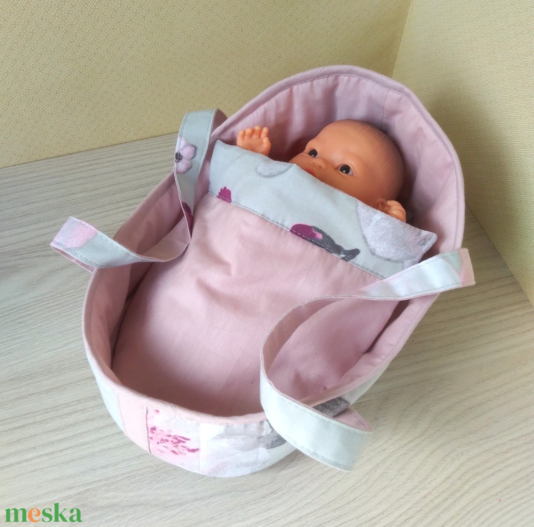 Mózeskosár 20-25 cm-s babáknak - játék & sport - baba & babaház - játékbaba, babakellék - Meska.hu