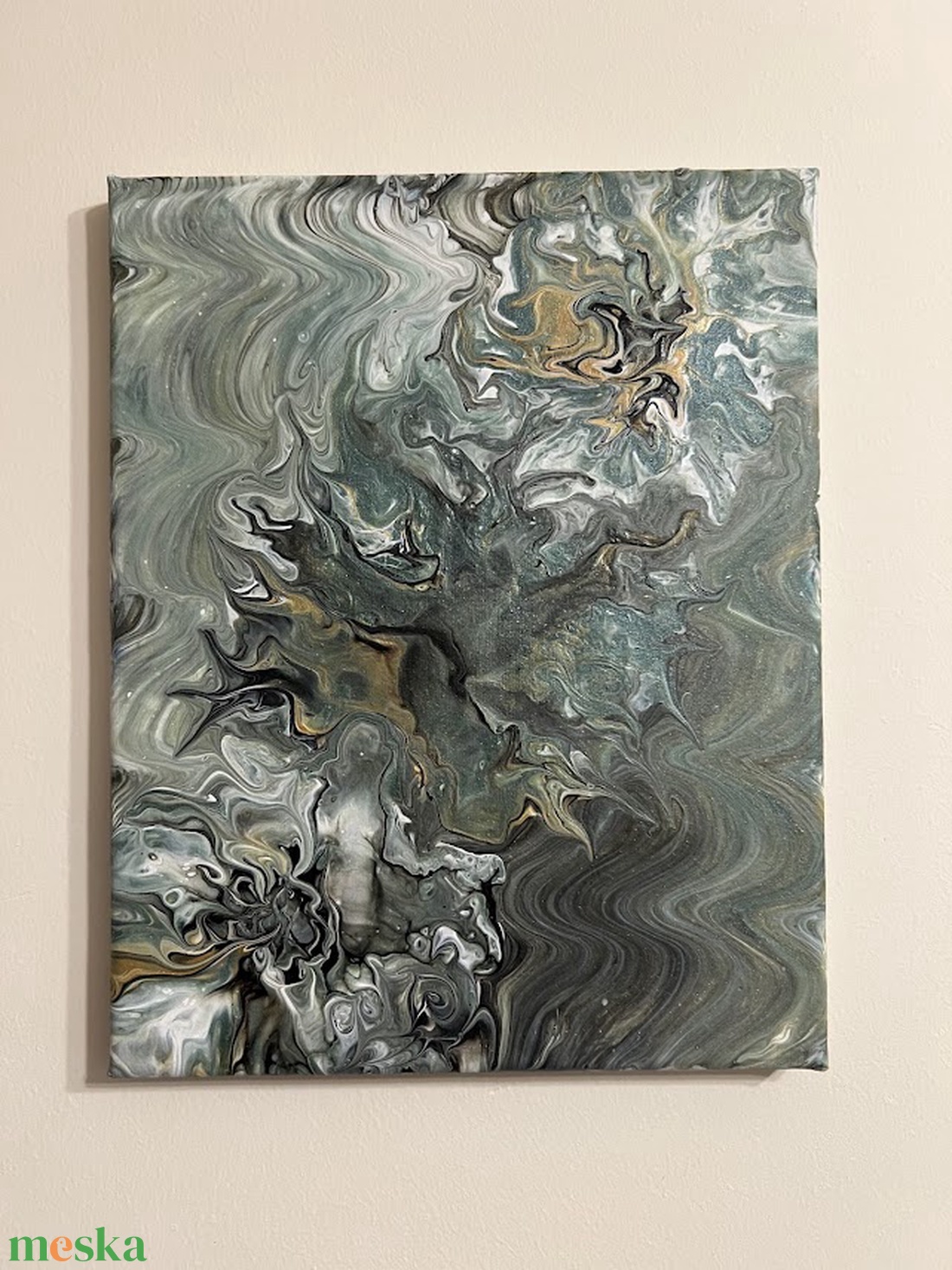 Zöld auróra 25 cm X 20 cm - otthon & életmód - dekoráció - kép & falikép - vászonkép - Meska.hu