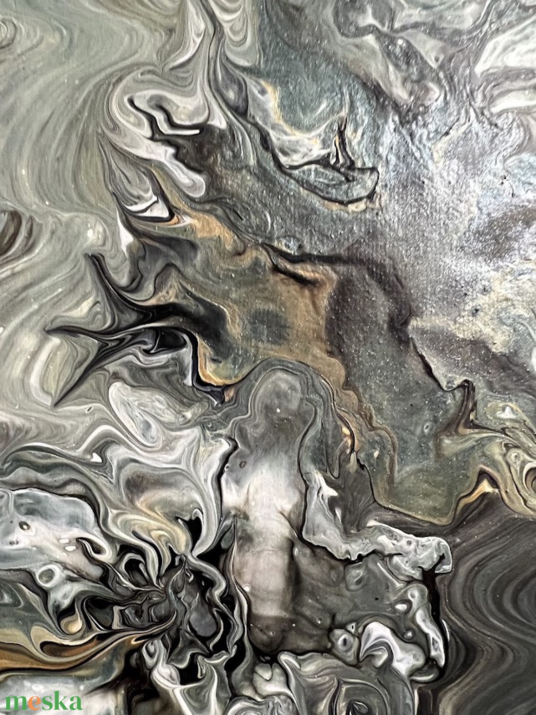 Zöld auróra 25 cm X 20 cm - otthon & életmód - dekoráció - kép & falikép - vászonkép - Meska.hu