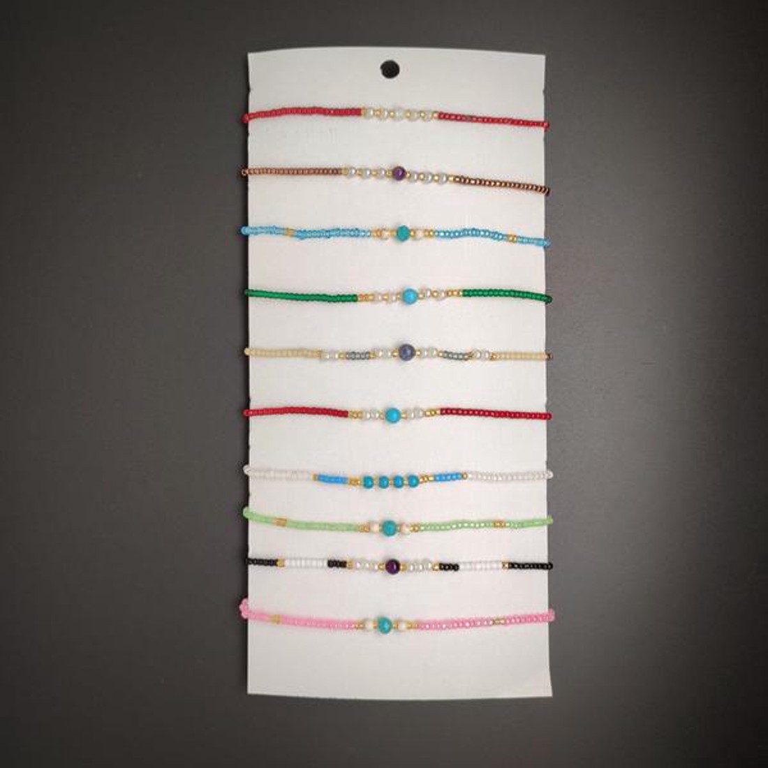 Állítható vegyes golyós cérna karkötő csomag 10db - ékszer - karkötő - Meska.hu