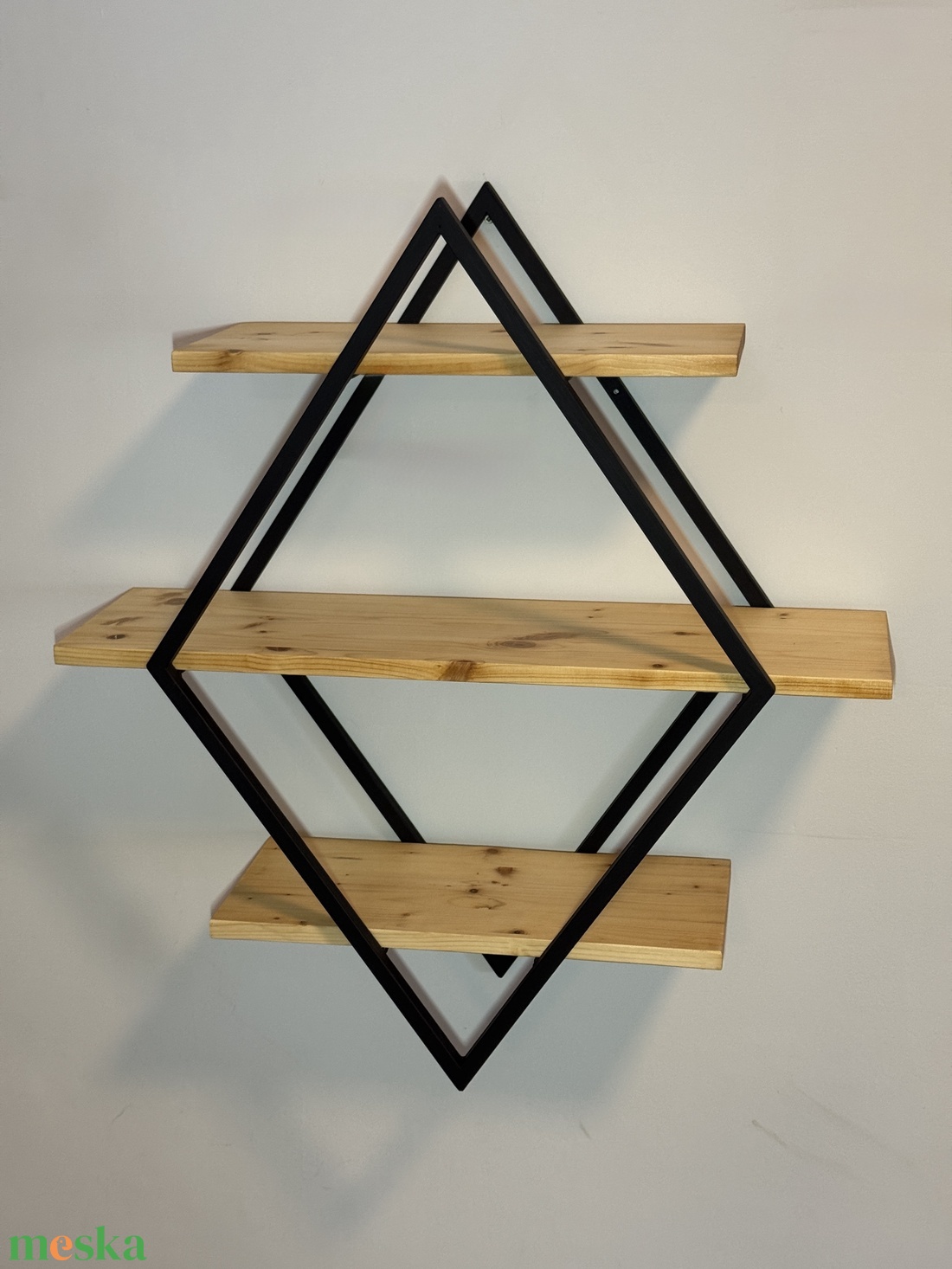 Rombusz formájú 3 polcos falipolc. - otthon & életmód - bútor - polc - Meska.hu
