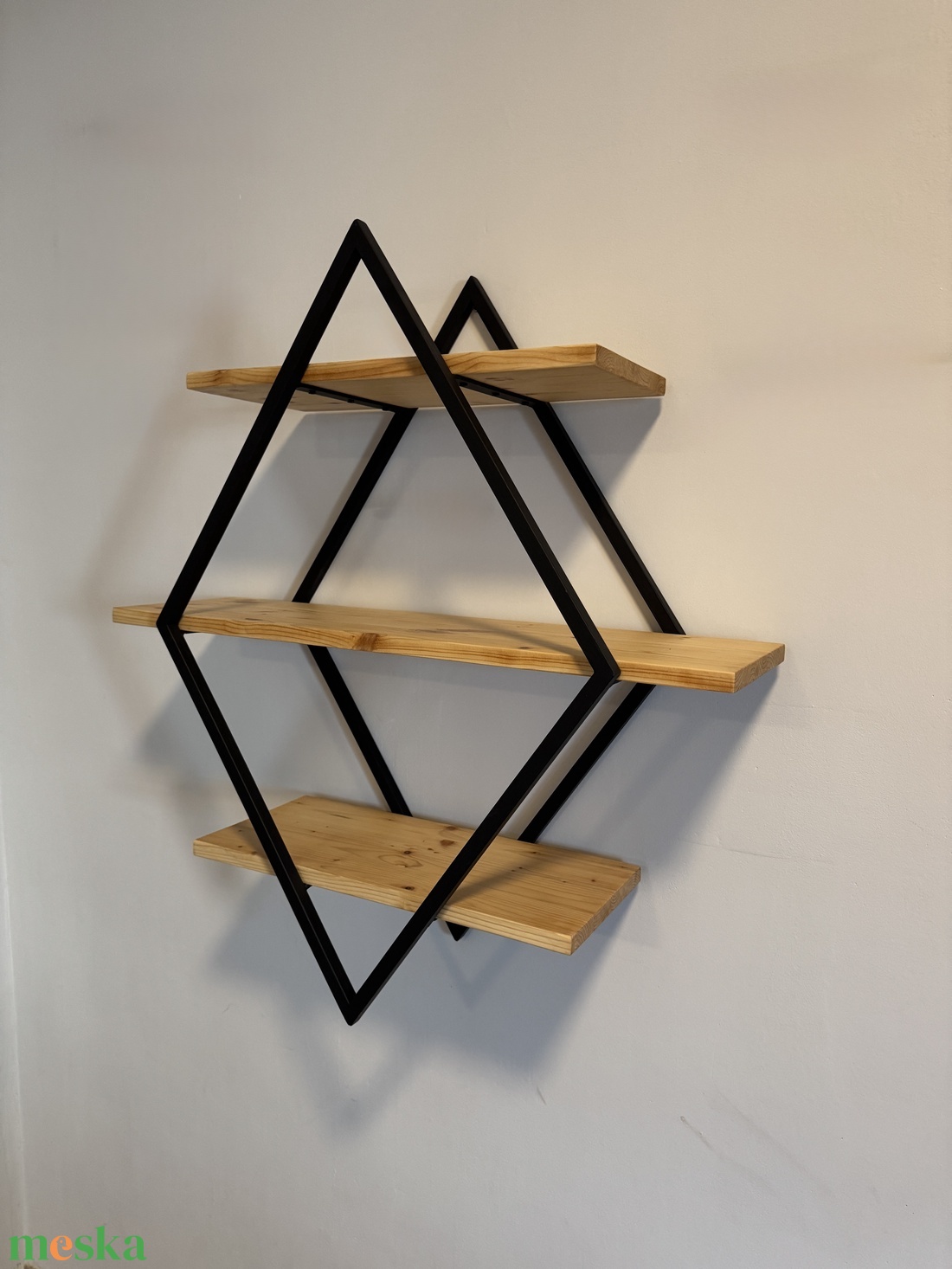 Rombusz formájú 3 polcos falipolc. - otthon & életmód - bútor - polc - Meska.hu