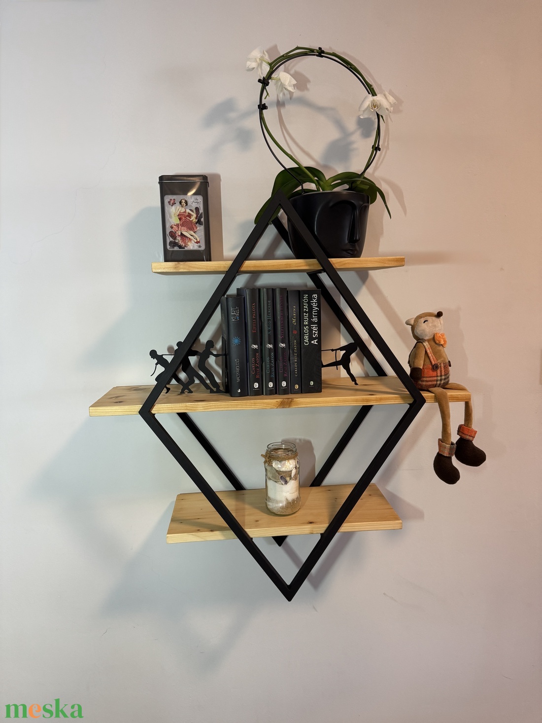 Rombusz formájú 3 polcos falipolc. - otthon & életmód - bútor - polc - Meska.hu