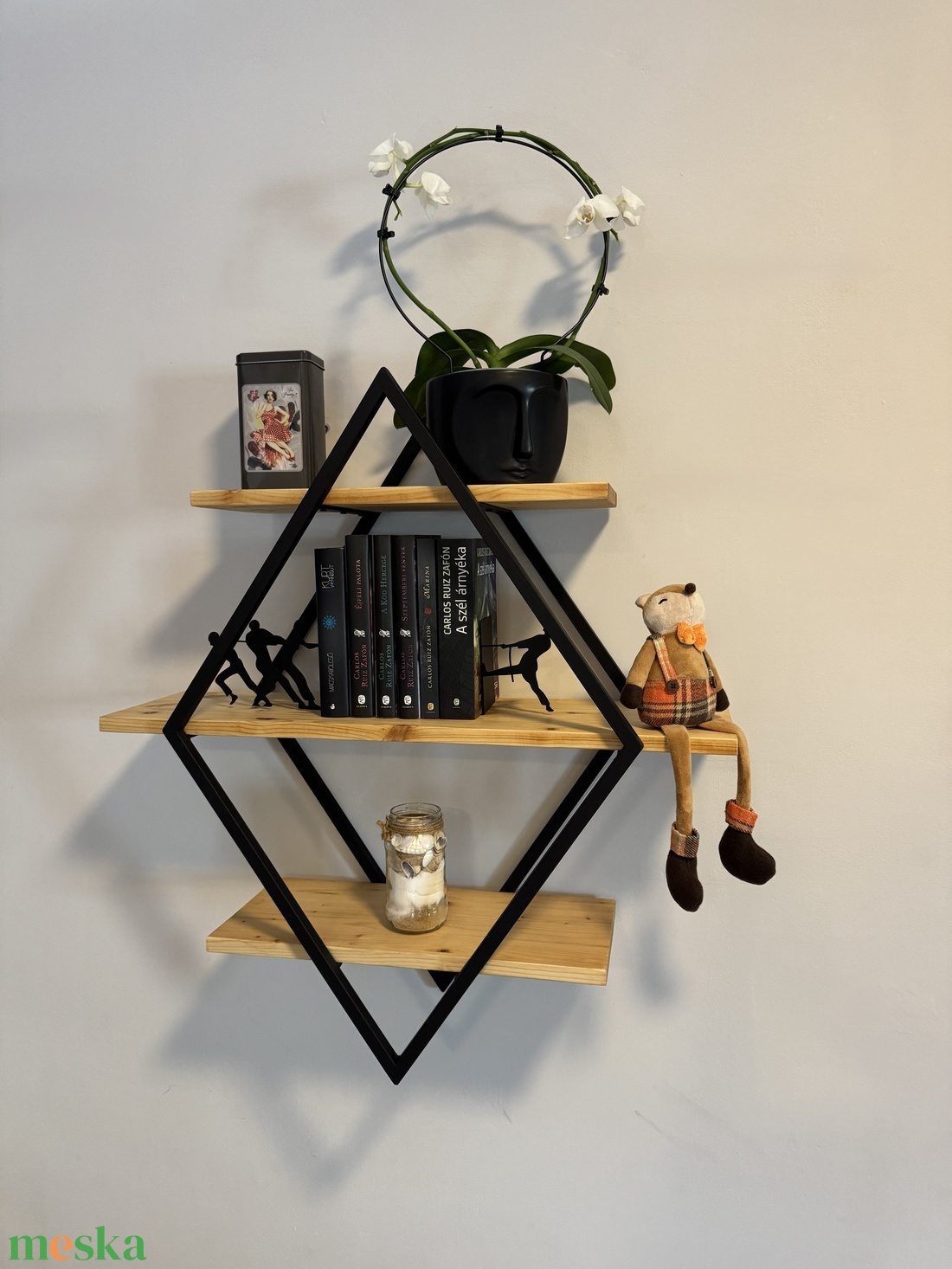 Rombusz formájú 3 polcos falipolc. - otthon & életmód - bútor - polc - Meska.hu