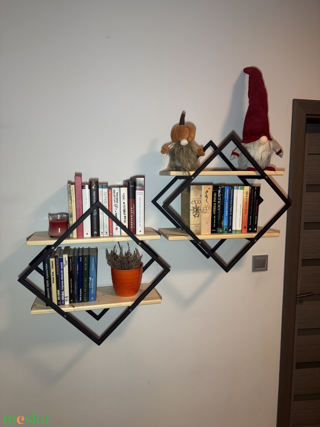 Kocka formájú 2 polcos falipolc  - otthon & életmód - bútor - polc - Meska.hu