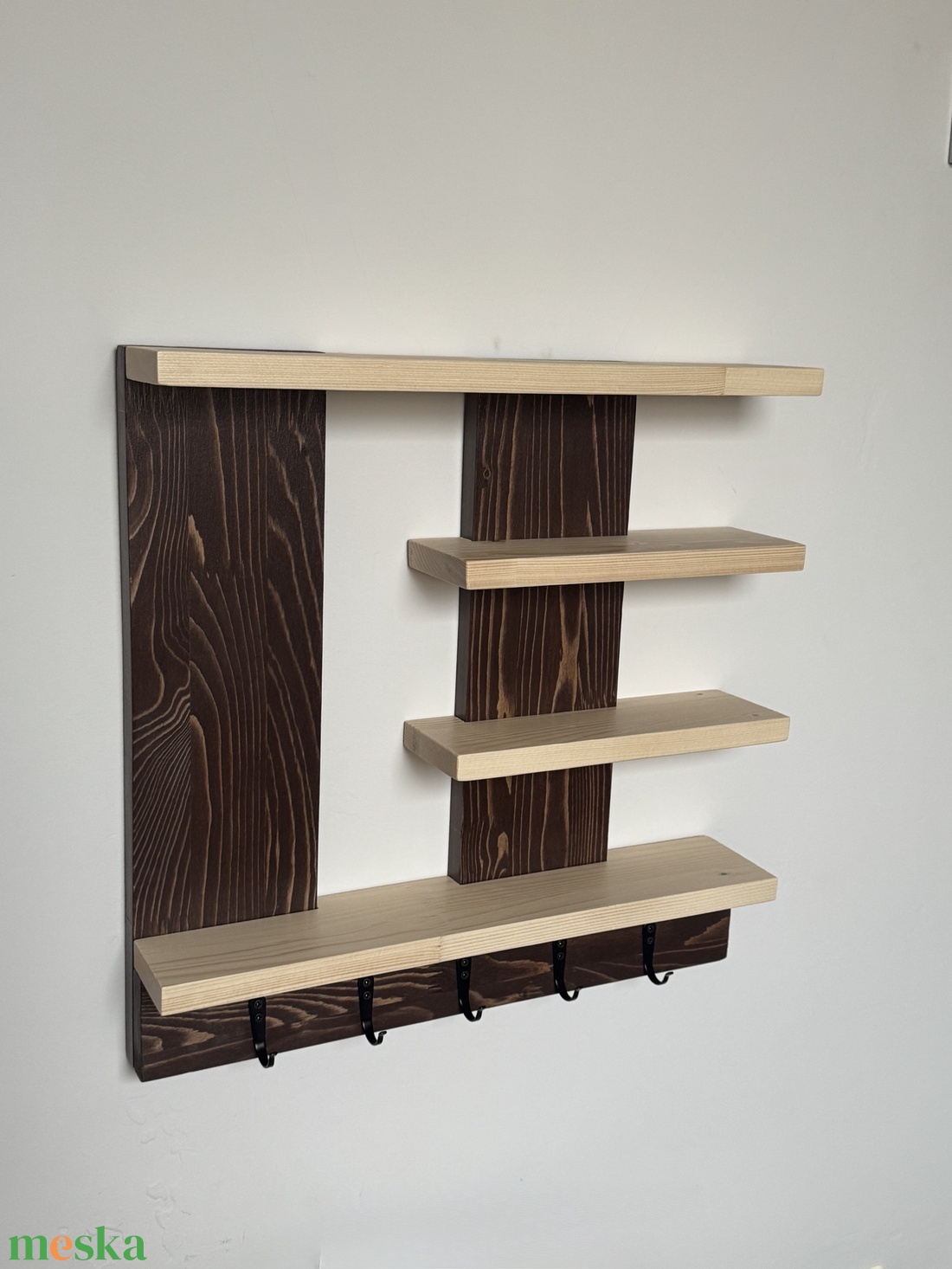 Kontrasztos, négyzet formájú fali kulcstartó! - otthon & életmód - dekoráció - fali és függő dekoráció - fali kulcstartó - Meska.hu