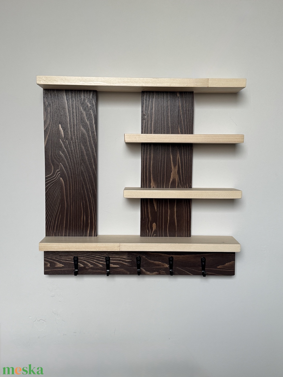 Kontrasztos, négyzet formájú fali kulcstartó! - otthon & életmód - dekoráció - fali és függő dekoráció - fali kulcstartó - Meska.hu