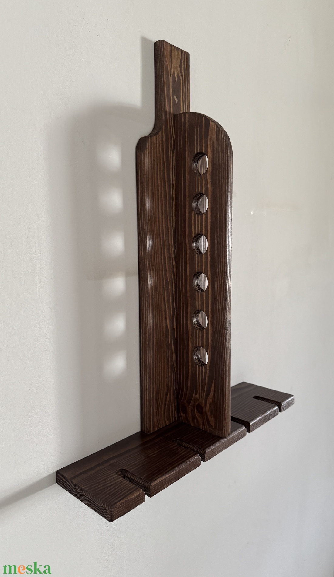 Egyedi 6 palackos fali bortartó és pohártartóval! - otthon & életmód - konyhafelszerelés, tálalás - tálalás - bortartó - Meska.hu