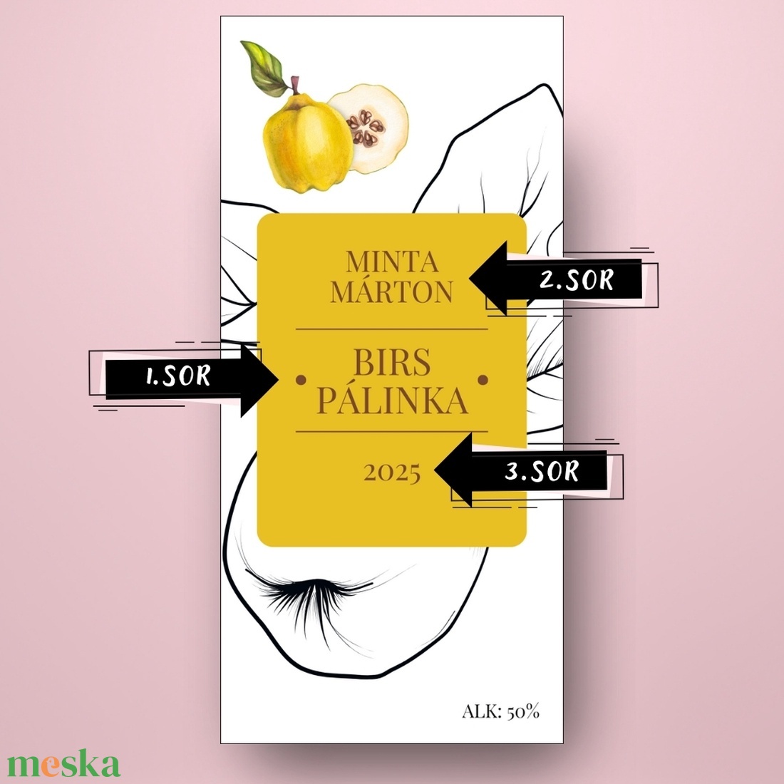 Birs pálinka - öntapadós üveg címke - fekete-fehér alappal és szögletes fókuszponttal - élelmiszer - alkoholos italok - Meska.hu Birs pálinka - öntapadós üveg címke - fekete-fehér alappal és szögletes fókuszponttal - élelmiszer - alkoholos italok - Meska.hu