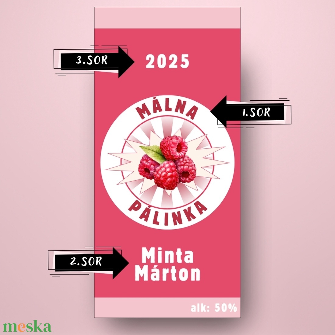 Málna pálinka - öntapadós üveg címke - egyszerű málna grafikával - élelmiszer - alkoholos italok - Meska.hu Málna pálinka - öntapadós üveg címke - egyszerű málna grafikával - élelmiszer - alkoholos italok - Meska.hu