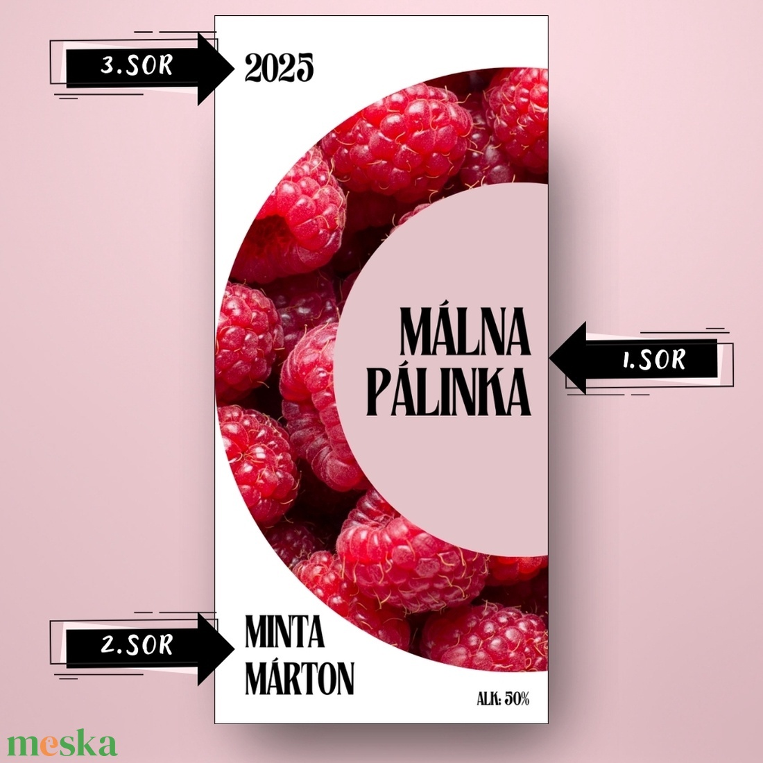 Málna pálinka - öntapadós üveg címke - félkör mintával - élelmiszer - alkoholos italok - Meska.hu Málna pálinka - öntapadós üveg címke - félkör mintával - élelmiszer - alkoholos italok - Meska.hu