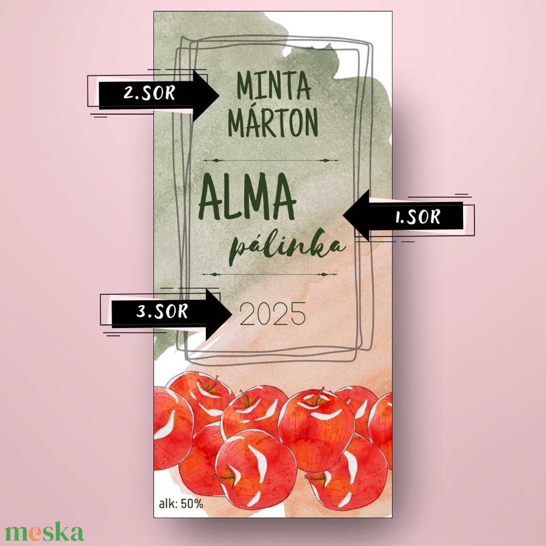 Alma pálinka - öntapadós üveg címke - vízfesték foltokkal és festett piros almákkal - élelmiszer - alkoholos italok - Meska.hu Alma pálinka - öntapadós üveg címke - vízfesték foltokkal és festett piros almákkal - élelmiszer - alkoholos italok - Meska.hu