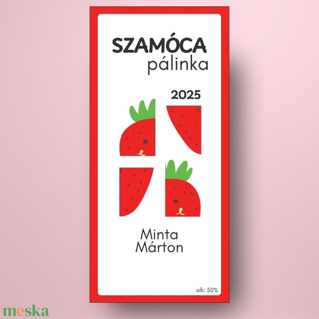 Szamóca pálinka - öntapadós üveg címke - szamóca kirakóval - élelmiszer - alkoholos italok - Meska.hu Szamóca pálinka - öntapadós üveg címke - szamóca kirakóval - élelmiszer - alkoholos italok - Meska.hu
