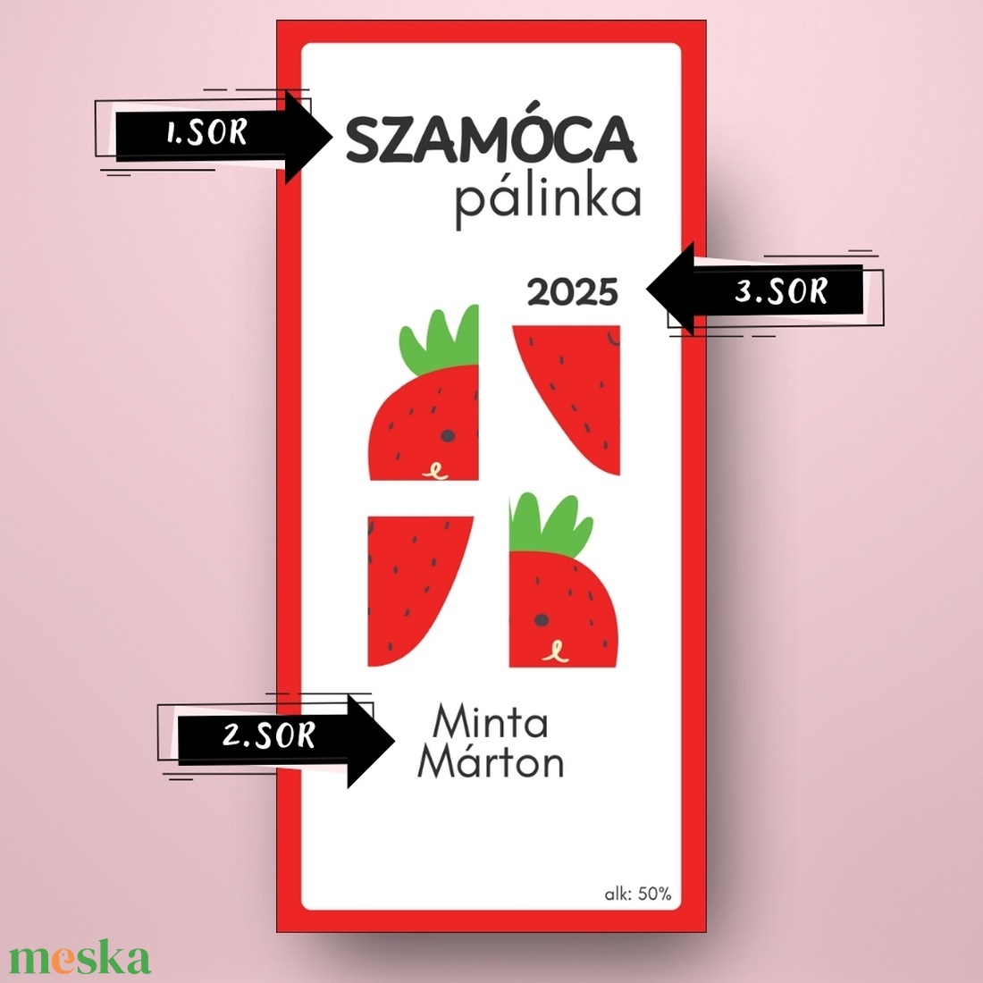 Szamóca pálinka - öntapadós üveg címke - szamóca kirakóval - élelmiszer - alkoholos italok - Meska.hu Szamóca pálinka - öntapadós üveg címke - szamóca kirakóval - élelmiszer - alkoholos italok - Meska.hu