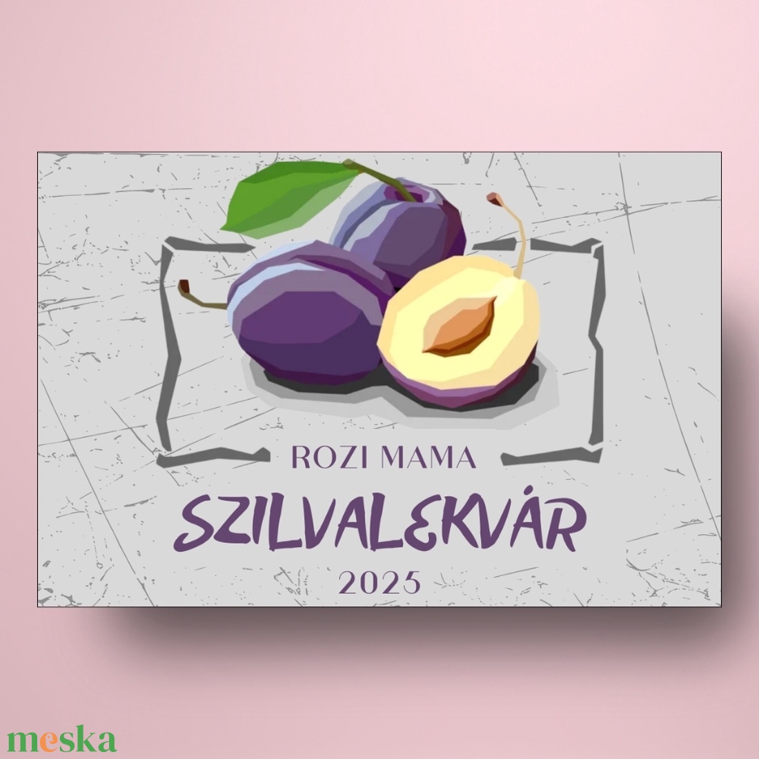 Szilvalekvár - öntapadós üveg címke - geometrikus szilvákkal - élelmiszer - lekvár - Meska.hu