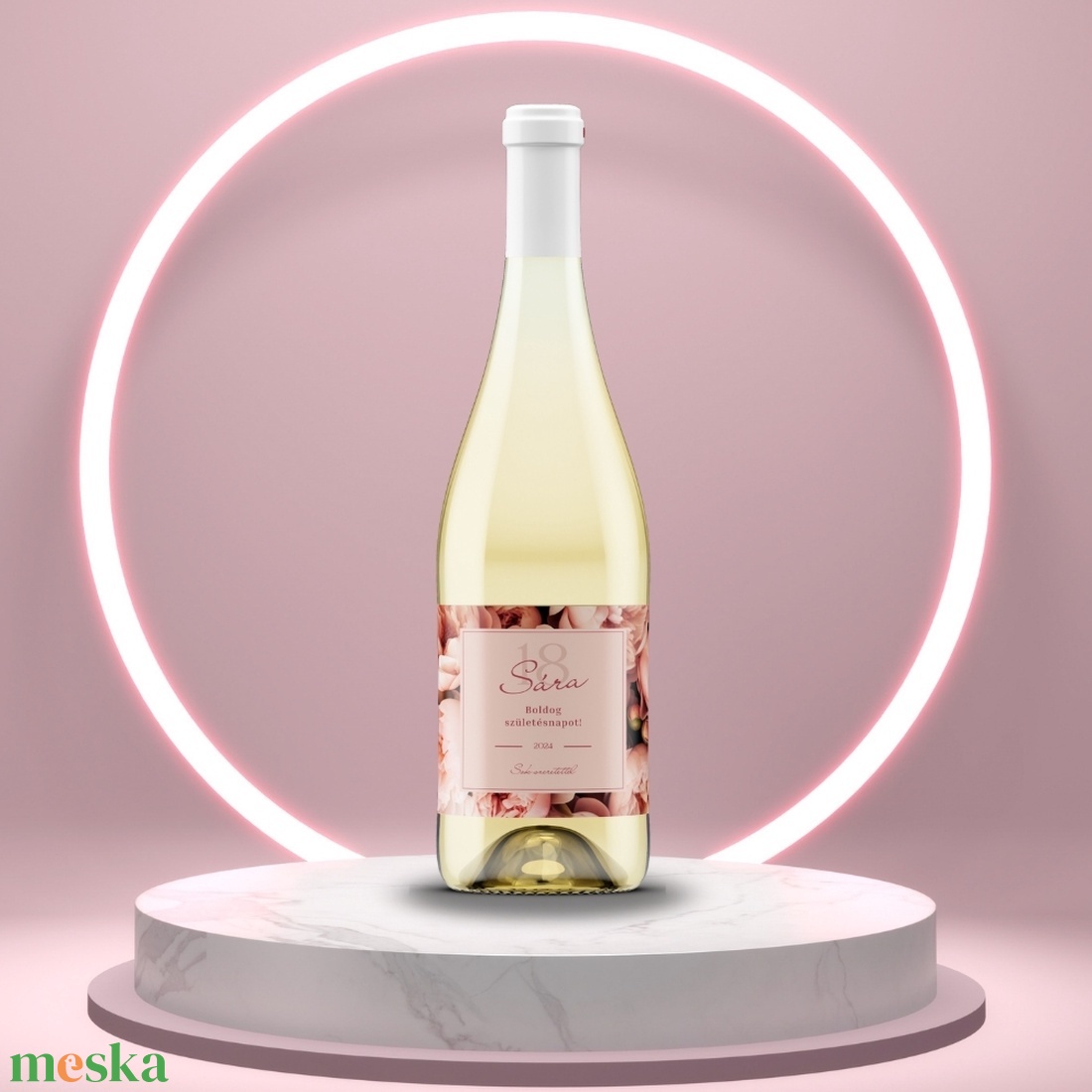 Születésnapi öntapadós üveg címke - rózsákkal romantikus stílusban - élelmiszer - alkoholos italok - Meska.hu Születésnapi öntapadós üveg címke - rózsákkal romantikus stílusban - élelmiszer - alkoholos italok - Meska.hu