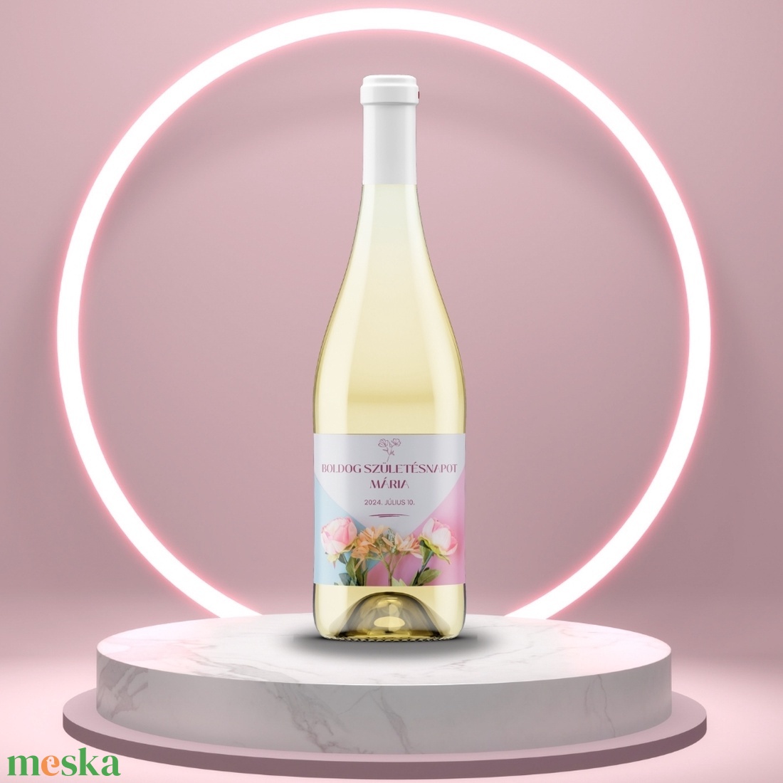 Születésnapi öntapadós üveg címke - kék és rózsaszín alapon virágokkal - élelmiszer - alkoholos italok - Meska.hu Születésnapi öntapadós üveg címke - kék és rózsaszín alapon virágokkal - élelmiszer - alkoholos italok - Meska.hu