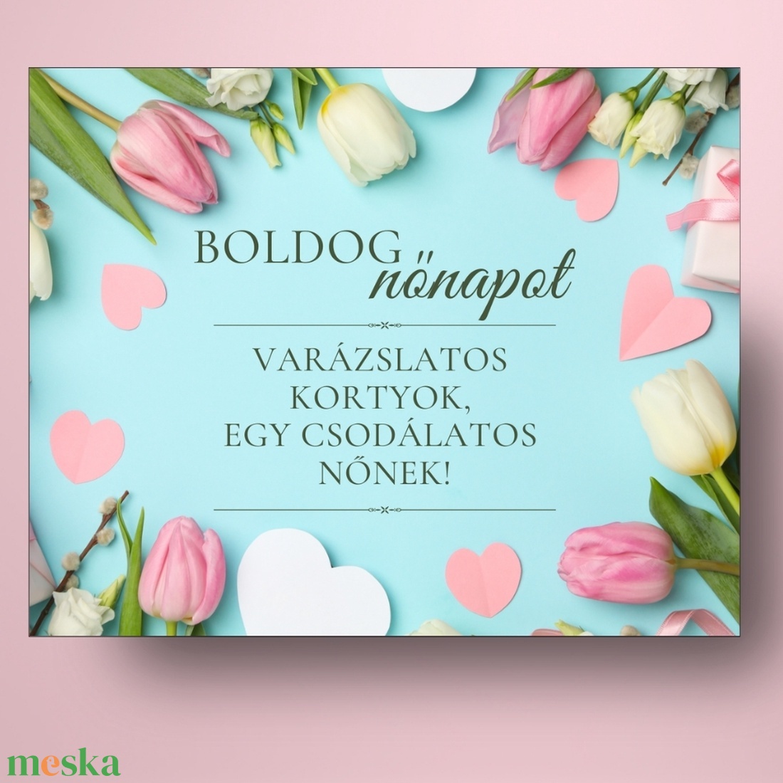 Nő napi üveg címke - tulipánokkal és szívekkel  - élelmiszer - alkoholos italok - Meska.hu