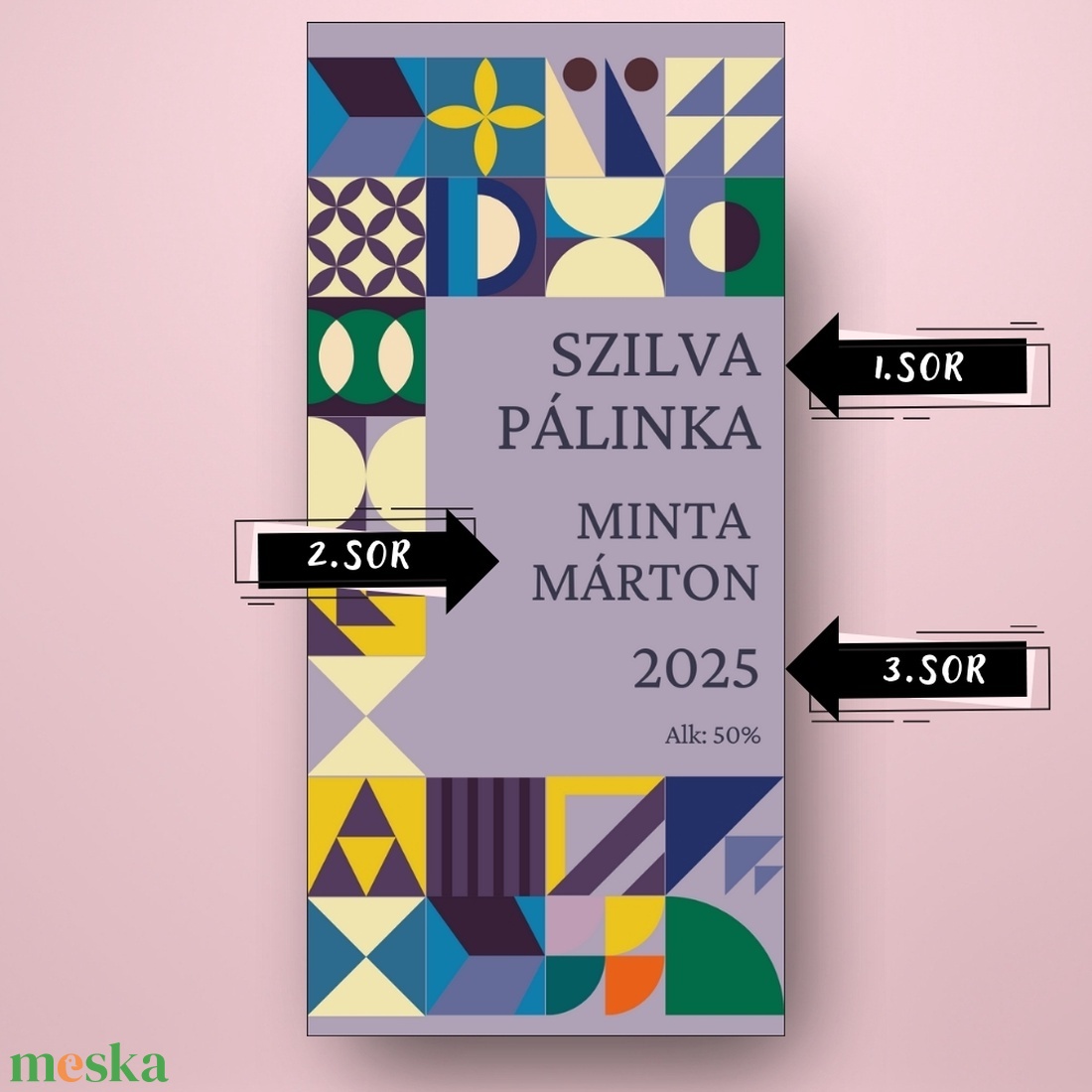Szilva pálinka - öntapadós üveg címke - geometrikus patchwork mintával - élelmiszer - alkoholos italok - Meska.hu Szilva pálinka - öntapadós üveg címke - geometrikus patchwork mintával - élelmiszer - alkoholos italok - Meska.hu