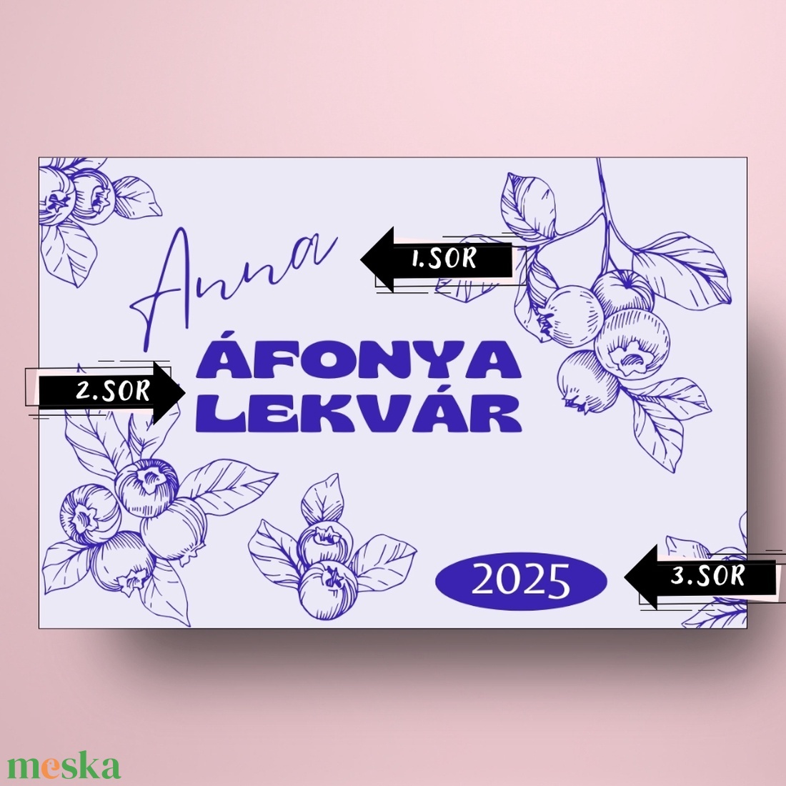 Áfonyalekvár - öntapadós üveg címke - kék alapon rajzolt áfonyákkal - élelmiszer - lekvár - Meska.hu Áfonyalekvár - öntapadós üveg címke - kék alapon rajzolt áfonyákkal - élelmiszer - lekvár - Meska.hu