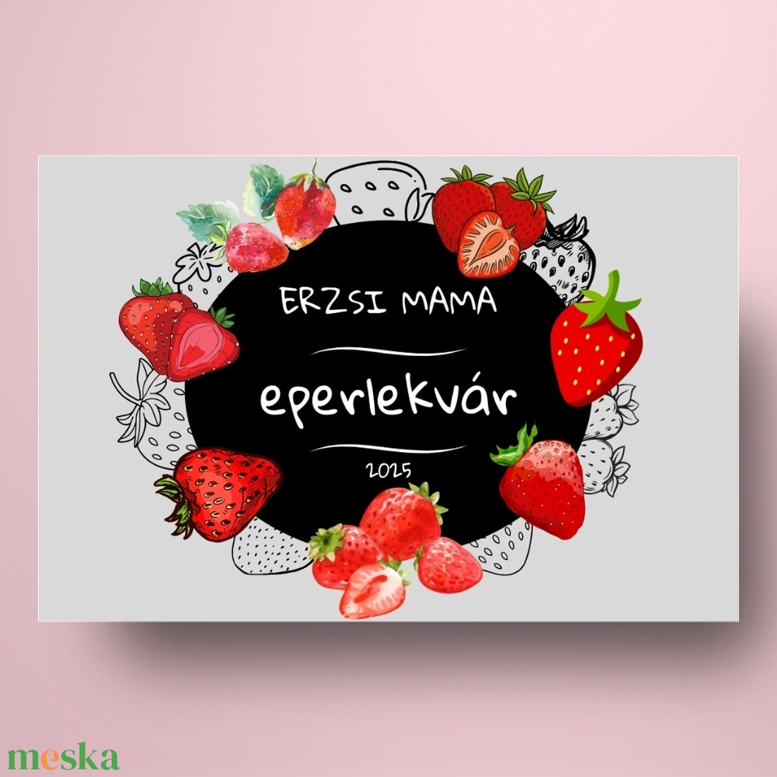 Eperlekvár - öntapadós üveg címke - modern eper rajzokkal - élelmiszer - lekvár - Meska.hu Eperlekvár - öntapadós üveg címke - modern eper rajzokkal - élelmiszer - lekvár - Meska.hu
