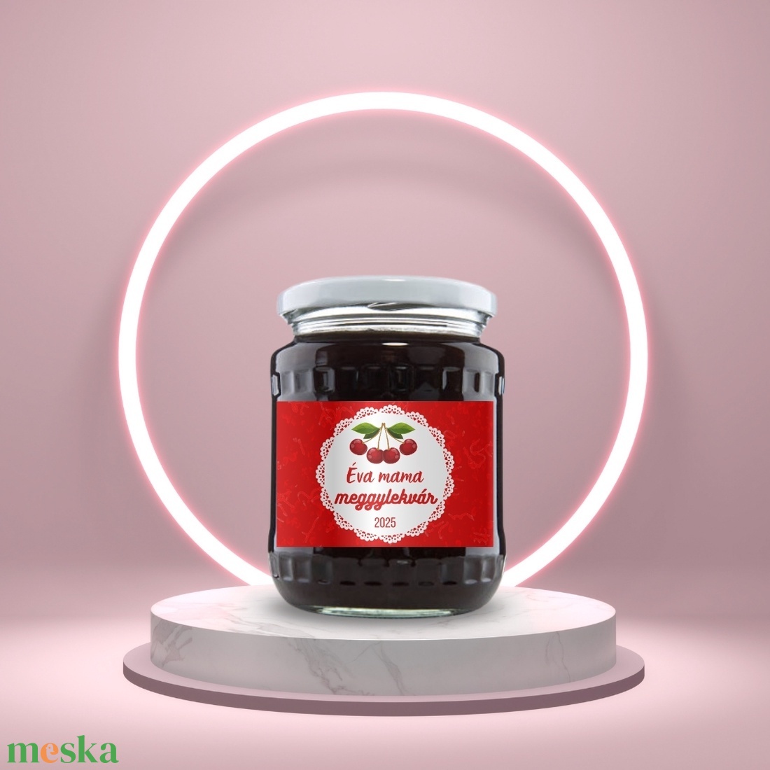 Meggylekvár - öntapadós üveg címke - meggy motívum csipke díszítéssel - élelmiszer - lekvár - Meska.hu Meggylekvár - öntapadós üveg címke - meggy motívum csipke díszítéssel - élelmiszer - lekvár - Meska.hu