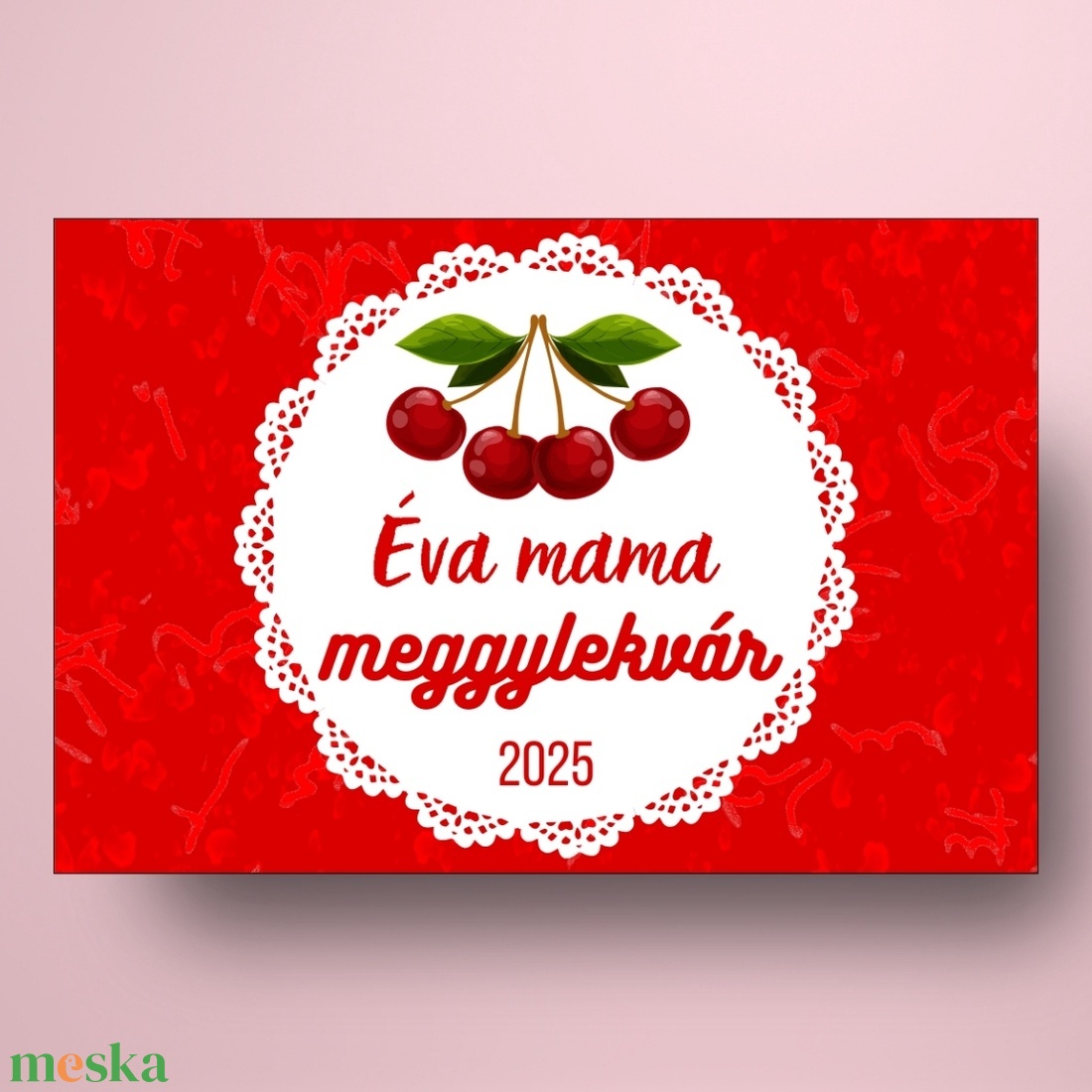 Meggylekvár - öntapadós üveg címke - meggy motívum csipke díszítéssel - élelmiszer - lekvár - Meska.hu Meggylekvár - öntapadós üveg címke - meggy motívum csipke díszítéssel - élelmiszer - lekvár - Meska.hu