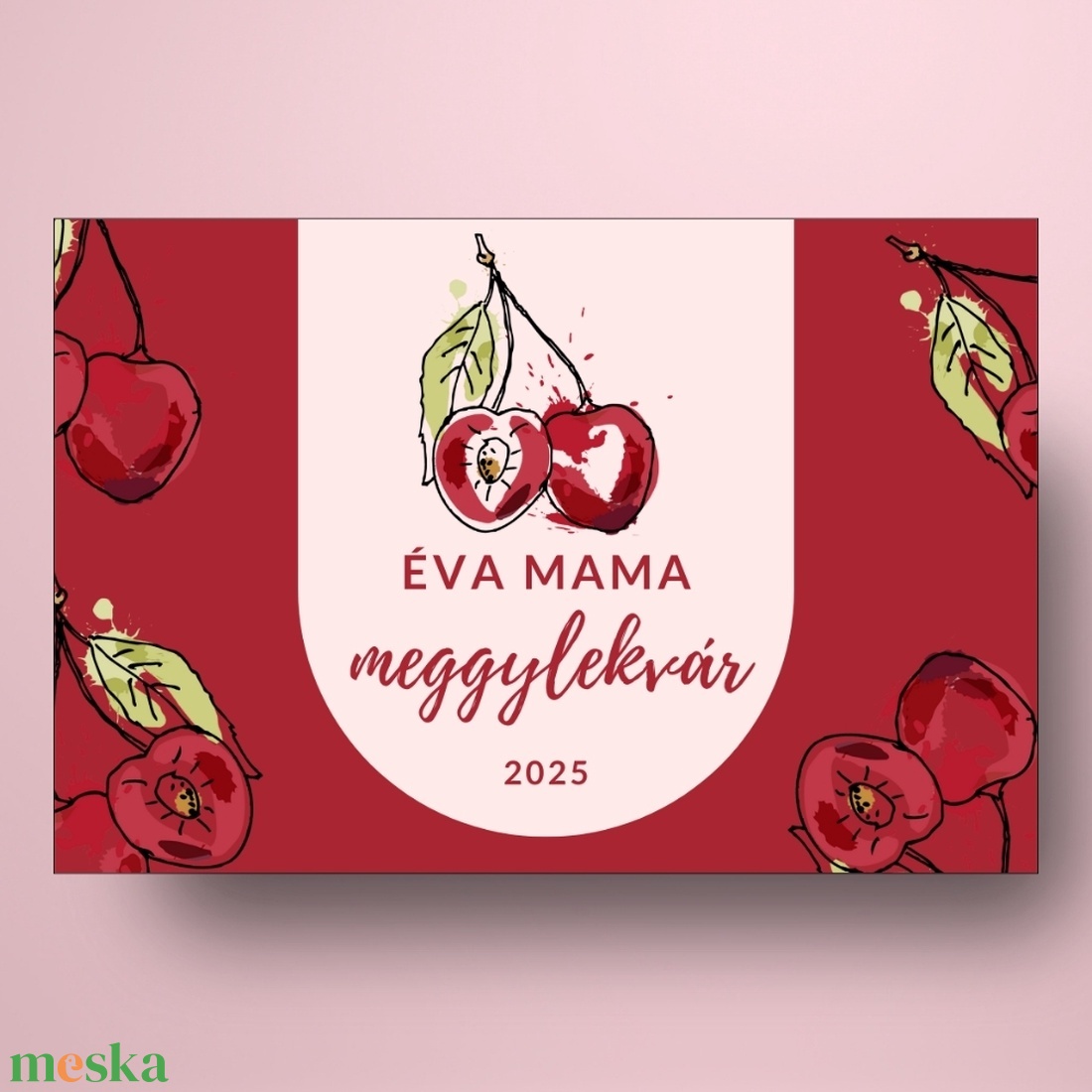 Meggylekvár - öntapadós üveg címke - meggyminta vízfesték textúrával - élelmiszer - lekvár - Meska.hu Meggylekvár - öntapadós üveg címke - meggyminta vízfesték textúrával - élelmiszer - lekvár - Meska.hu