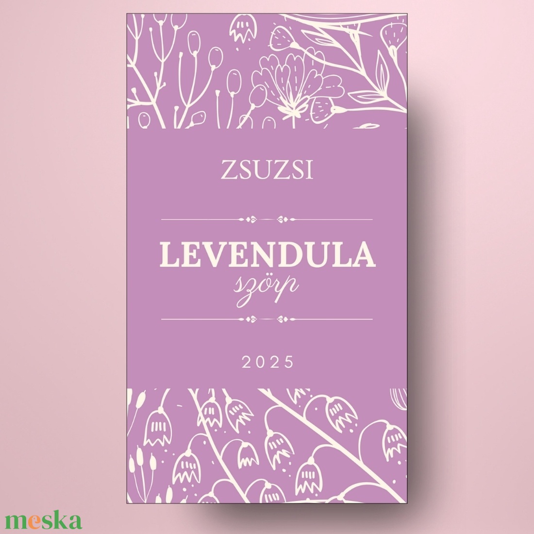 Levendulaszörp - öntapadós üveg címke - lila alapon virágokkal - élelmiszer - szörp - Meska.hu Levendulaszörp - öntapadós üveg címke - lila alapon virágokkal - élelmiszer - szörp - Meska.hu