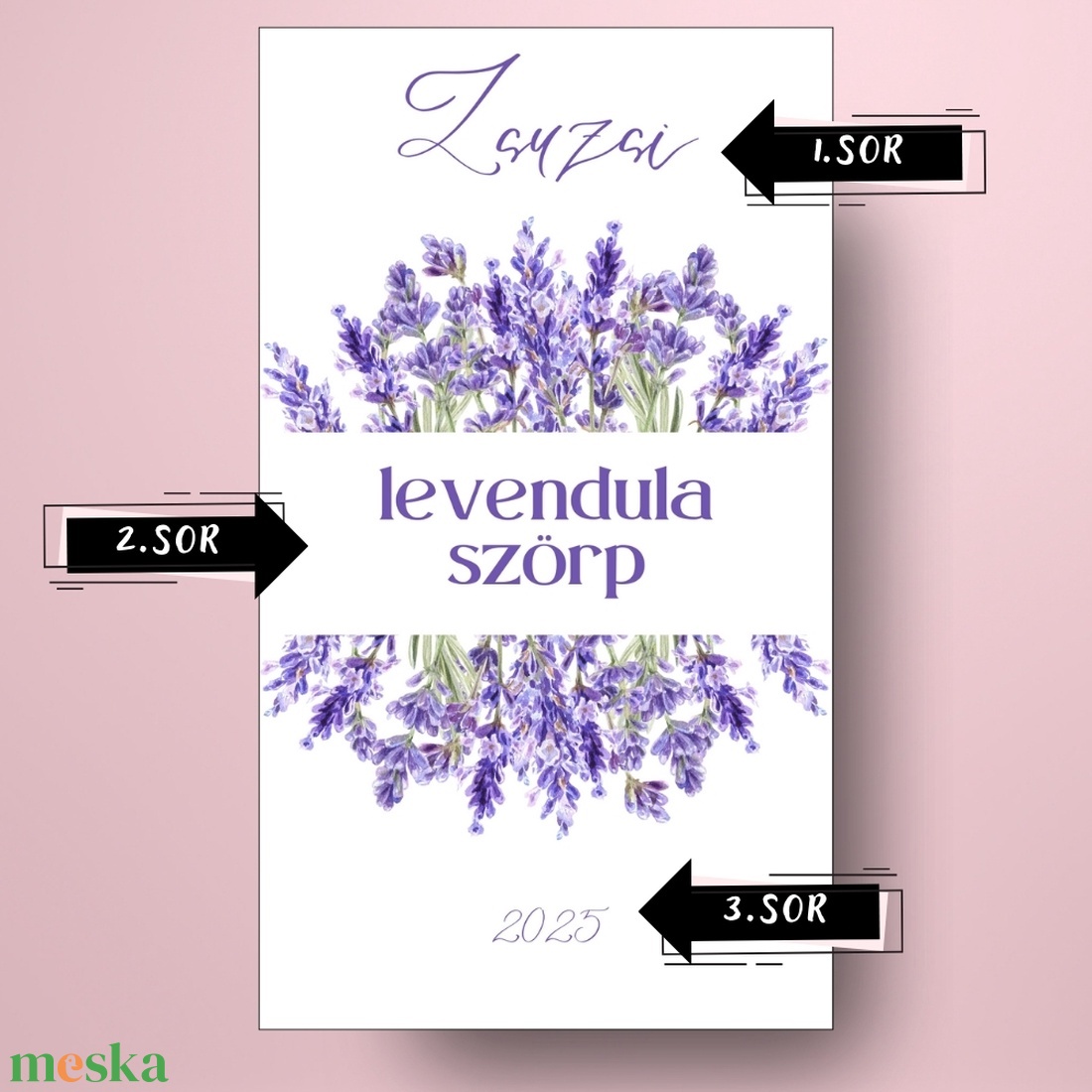 Levendulaszörp - öntapadós üveg címke - levendulacsokorral - élelmiszer - szörp - Meska.hu Levendulaszörp - öntapadós üveg címke - levendulacsokorral - élelmiszer - szörp - Meska.hu