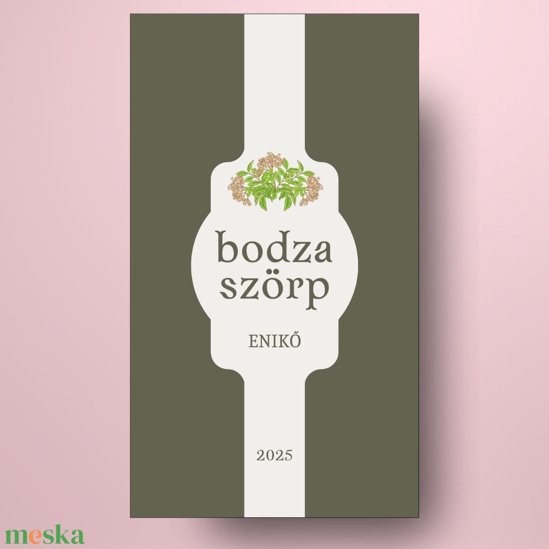 Bodzaszörp - öntapadós üveg címke - sötétzöld alapon szalaggal - élelmiszer - szörp - Meska.hu Bodzaszörp - öntapadós üveg címke - sötétzöld alapon szalaggal - élelmiszer - szörp - Meska.hu